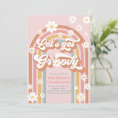 Laten we Groovy Boho Daisy Rainbow Birthday halen Kaart (Staand voorkant)
