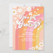 Laten we Groovy Daisy Hippie verjaardag krijgen Kaart (Voorkant)