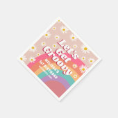 Laten we Groovy Daisy Rainbow Retro Verjaardag hal Servet (Hoek)