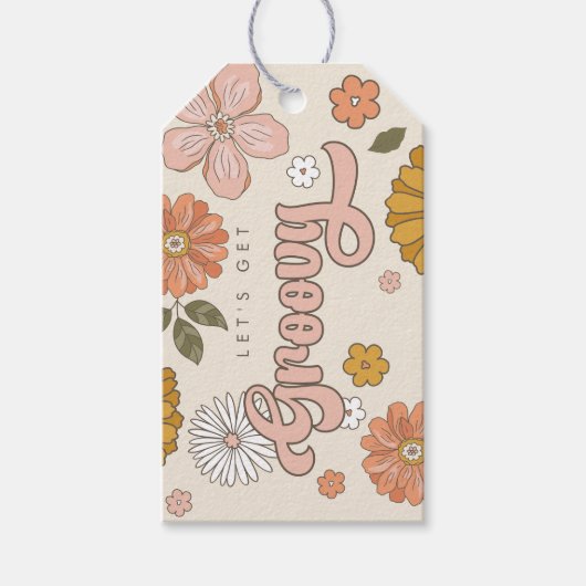 Laten we Groovy  Floral Girls Favor halen Cadeaulabel (Voorkant)
