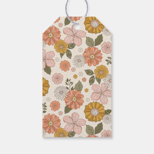 Laten we Groovy  Floral Girls Favor halen Cadeaulabel (Achterkant)