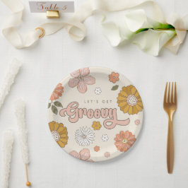 Laten we Groovy Floral Girls halen Papieren Bordje