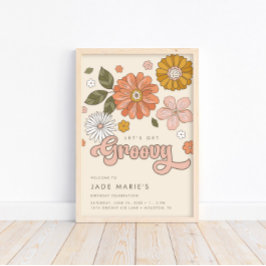 Laten we Groovy Floral Girls halen. Poster