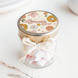 Laten we Groovy  Floral Girls halen Ronde Sticker
