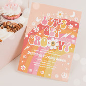 Laten we Groovy Hippie Rainbow 70s Birthday Party  Kaart