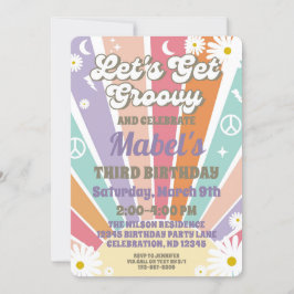 Laten we Groovy Hippy Sun en Daisy Girls Birthday  Kaart