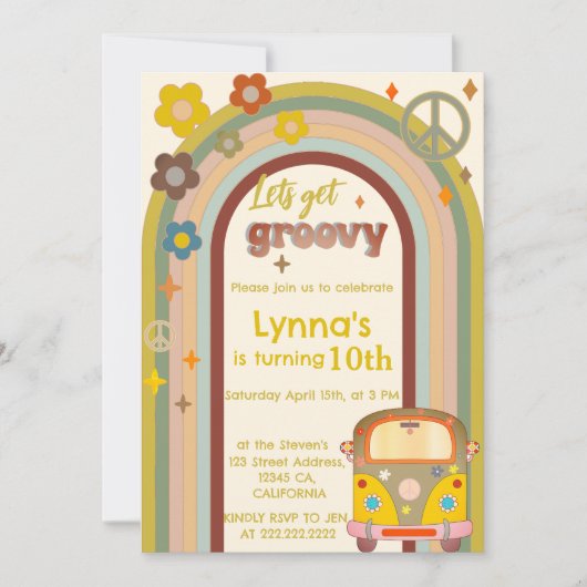 Laten we groovy jarig zijn kaart (Voorkant)