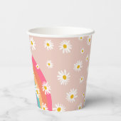 Laten we Groovy Kleurrijke Rainbow & Daisy verjaar Papieren Bekers (Achterkant)