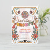 Laten we Groovy Psychedelic Retro Girl Verjaardag Kaart (Staand voorkant)