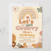 Laten we Groovy Rainbow verjaardagsuitnodiging kri Kaart (Voorkant)