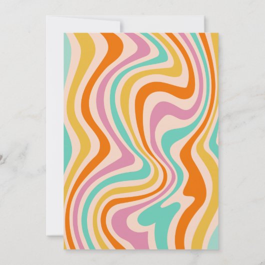 Laten we Groovy Retro 70s Rainbow Tiener Verjaarda Kaart (Achterkant)