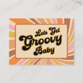 Laten we Groovy Retro Baby shower Boeken voor Baby Informatiekaartje (Achterkant)