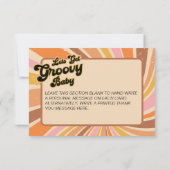 Laten we Groovy Retro Baby shower halen Bedankkaart (Achterkant)