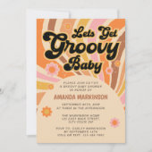 Laten we Groovy Retro Baby shower halen Kaart (Voorkant)
