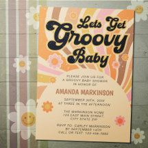 Laten we Groovy Retro Baby shower halen