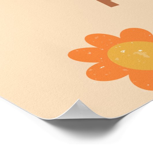 Laten we Groovy Retro Baby shower halen Poster (Hoek)