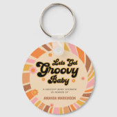Laten we Groovy Retro Baby shower halen Sleutelhanger (Achterkant)