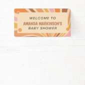 Laten we Groovy Retro Baby shower halen Spandoek (Insitu)