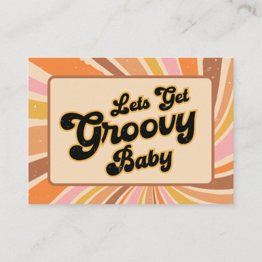 Laten we Groovy Retro Baby shower Luierloof halen Informatiekaartje (Achterkant)