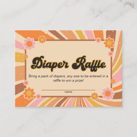 Laten we Groovy Retro Baby shower Luierloof halen Informatiekaartje (Voorkant)