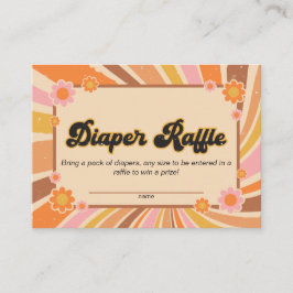 Laten we Groovy Retro Baby shower Luierloof halen Informatiekaartje