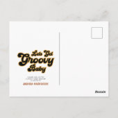 Laten we Groovy Retro Baby shower uitnodigen Briefkaart (Achterkant)