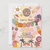 Laten we Groovy Retro Bachelorette Party halen Kaart (Voorkant)