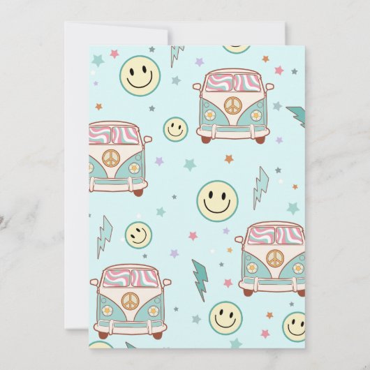 Laten we Groovy Retro Boho Daisy Rainbow Birthday  Kaart (Achterkant)