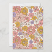Laten we Groovy Retro Boho Floral Girls Birthday h Kaart (Achterkant)