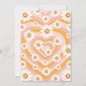 Laten we Groovy Retro Heart Birthday uitnodiging k (Achterkant)