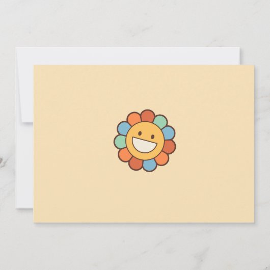 Laten we Groovy Retro Rainbow 3e verjaardag foto Kaart (Achterkant)