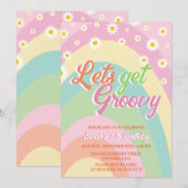 Laten we Groovy Retro Rainbow Floral 5e verjaardag Kaart (Voorkant / Achterkant)