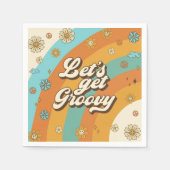 Laten we Groovy Retro Regenboog 1e Verjaardag hale Servet (Voorkant)