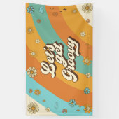 Laten we Groovy Retro Regenboog 1e Verjaardag hale Spandoek (Verticaal)