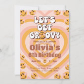 Laten we Groovy Retro Smile Uitnodiging voor Verja (Voorkant)