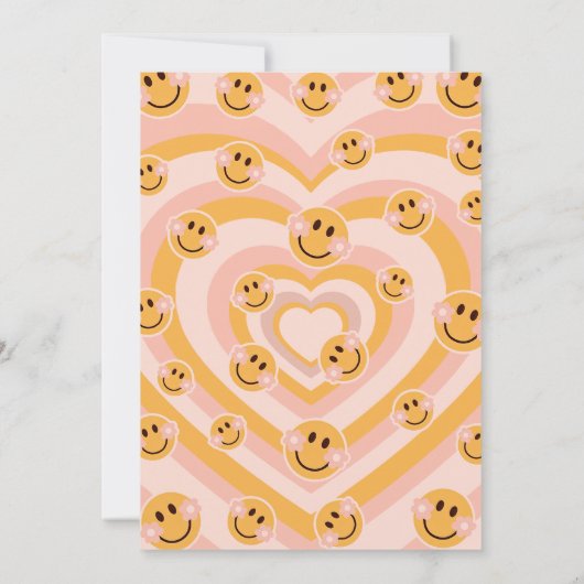 Laten we Groovy Retro Smile Uitnodiging voor Verja (Achterkant)