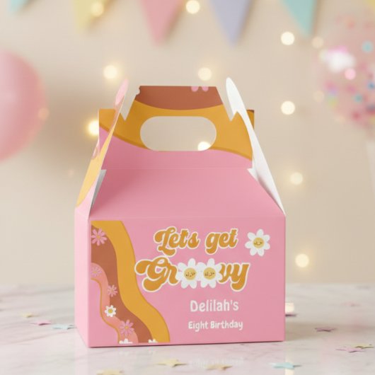 Laten we groovy retro  verjaardag halen bedankdoosjes