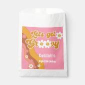 Laten we groovy retro  verjaardag halen bedankzakje (Voorkant)