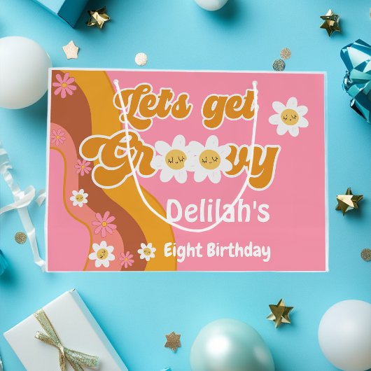 Laten we groovy retro  verjaardag halen groot cadeauzakje