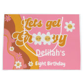 Laten we groovy retro  verjaardag halen groot cadeauzakje (Voorkant)