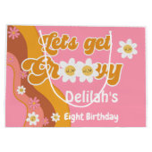 Laten we groovy retro  verjaardag halen groot cadeauzakje (Achterkant)