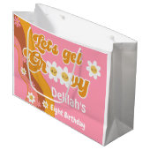 Laten we groovy retro  verjaardag halen groot cadeauzakje (Voorkant Gekanteld)