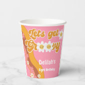 Laten we groovy retro verjaardag halen papieren bekers (Achterkant)