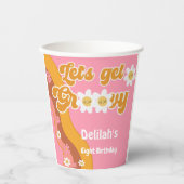 Laten we groovy retro verjaardag halen papieren bekers (Voorkant)
