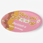 Laten we groovy retro  verjaardag halen papieren bordje (Gekanteld)