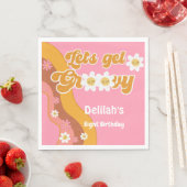 Laten we groovy retro verjaardag halen servet (Insitu)