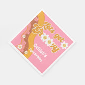 Laten we groovy retro verjaardag halen servet (Hoek)