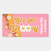 Laten we groovy retro verjaardag halen spandoek (Horizontaal)