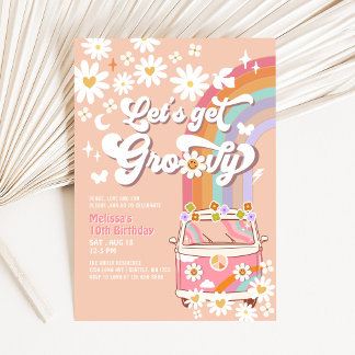 Laten we Groovy Roze Groovy Van Daisy Verjaardag k Kaart
