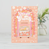 Laten we Groovy Van Bus Rainbow Van Birthday nemen Kaart (Staand voorkant)